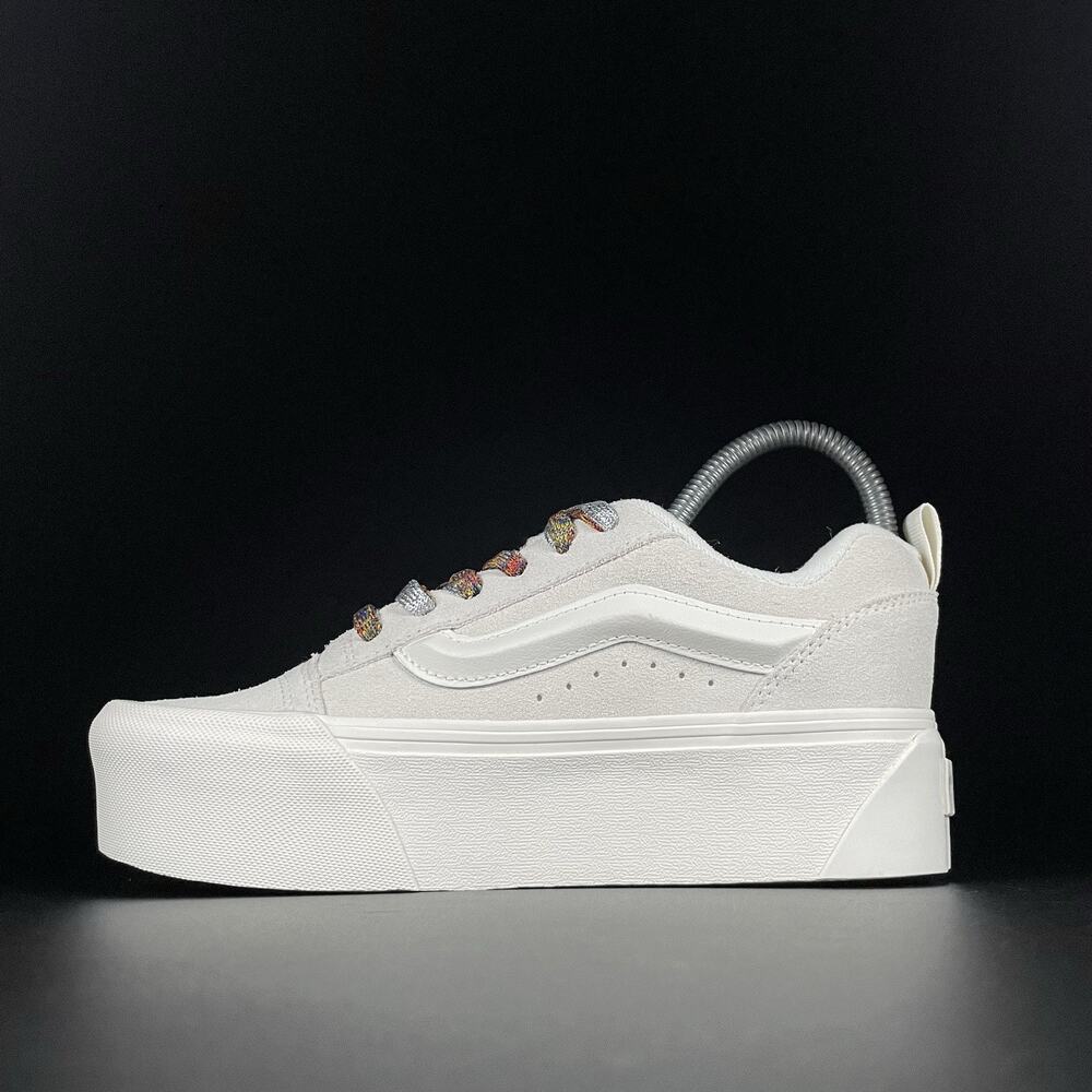Vans Knu Skool Women’s Size 7 White Suede Casual Platform Sneaker Skate Shoe NEW - Picture 7 of 9